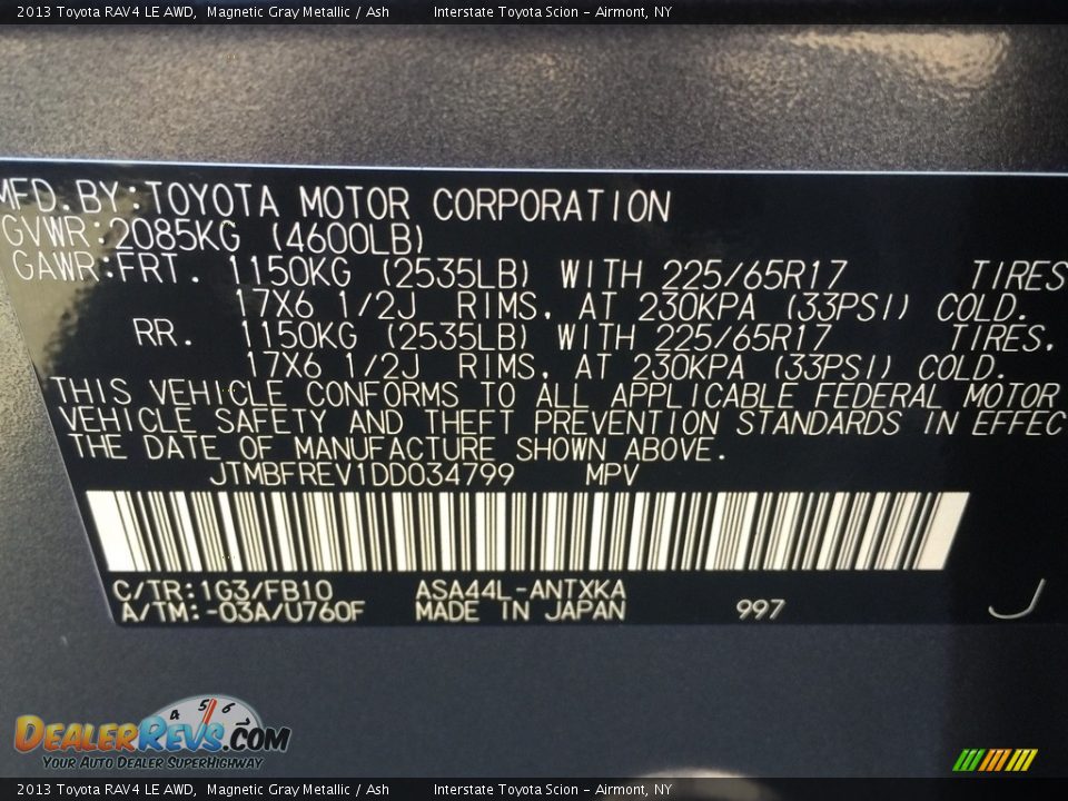 2013 Toyota RAV4 LE AWD Magnetic Gray Metallic / Ash Photo #23