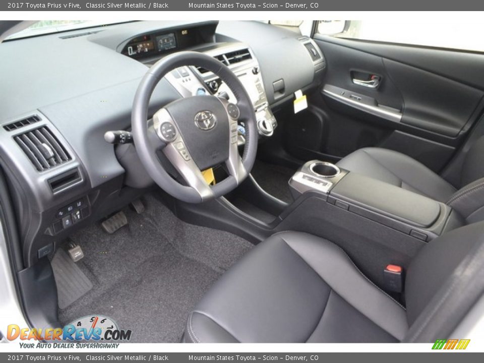 Black Interior - 2017 Toyota Prius v Five Photo #5