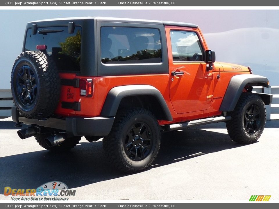 2015 Jeep Wrangler Sport 4x4 Sunset Orange Pearl / Black Photo #2