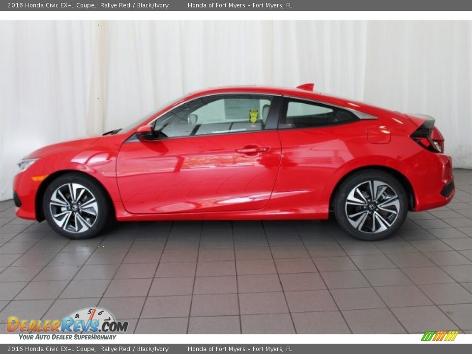2016 Honda Civic EX-L Coupe Rallye Red / Black/Ivory Photo #5