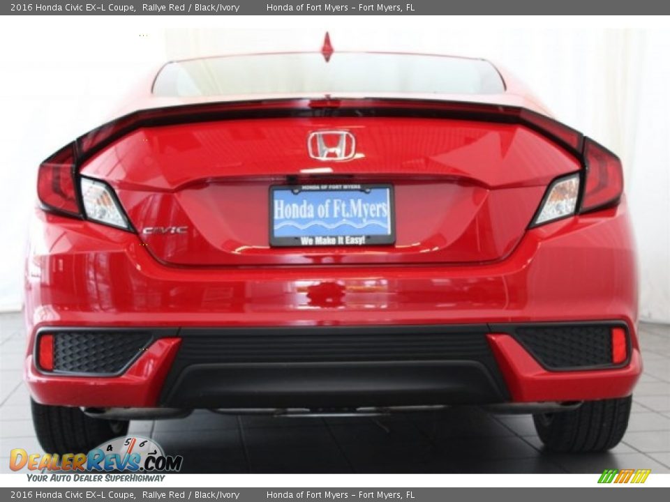 2016 Honda Civic EX-L Coupe Rallye Red / Black/Ivory Photo #6