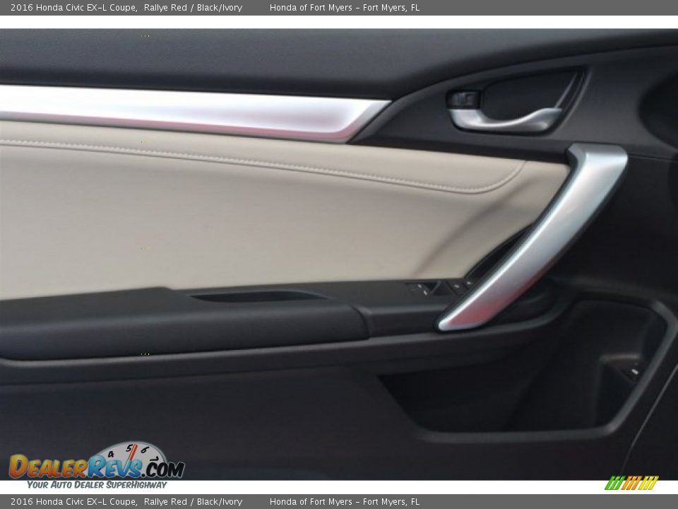 2016 Honda Civic EX-L Coupe Rallye Red / Black/Ivory Photo #7