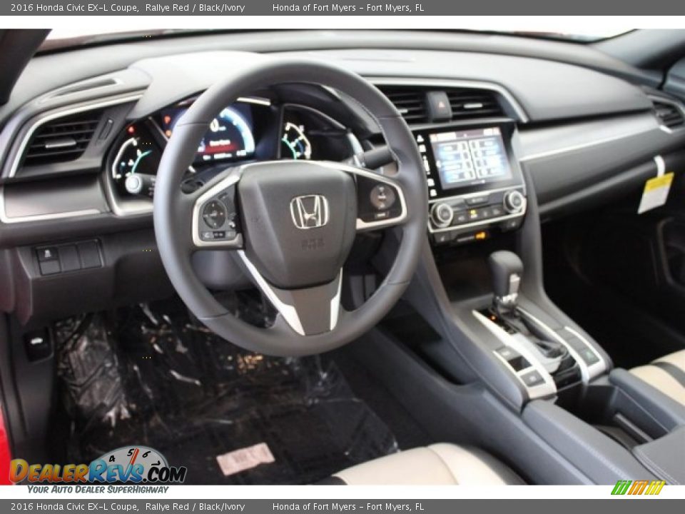 2016 Honda Civic EX-L Coupe Rallye Red / Black/Ivory Photo #10