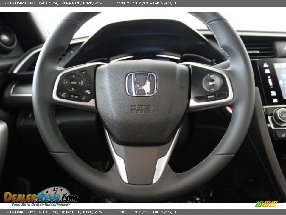 2016 Honda Civic EX-L Coupe Rallye Red / Black/Ivory Photo #11