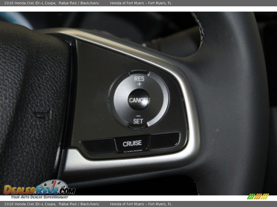 2016 Honda Civic EX-L Coupe Rallye Red / Black/Ivory Photo #13