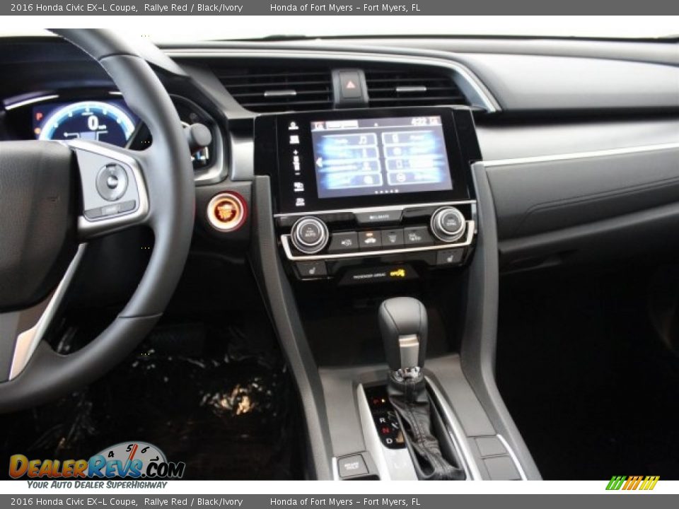 2016 Honda Civic EX-L Coupe Rallye Red / Black/Ivory Photo #14