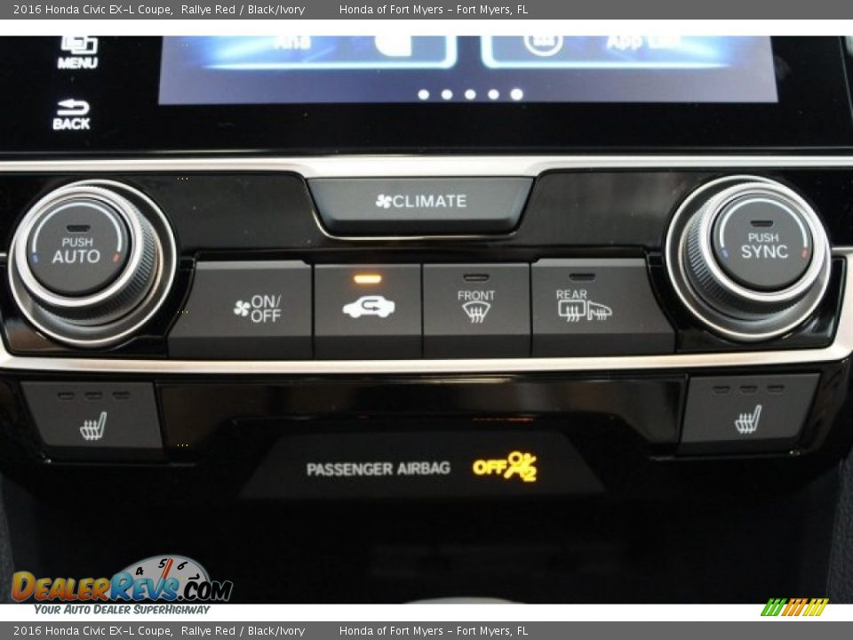 2016 Honda Civic EX-L Coupe Rallye Red / Black/Ivory Photo #19