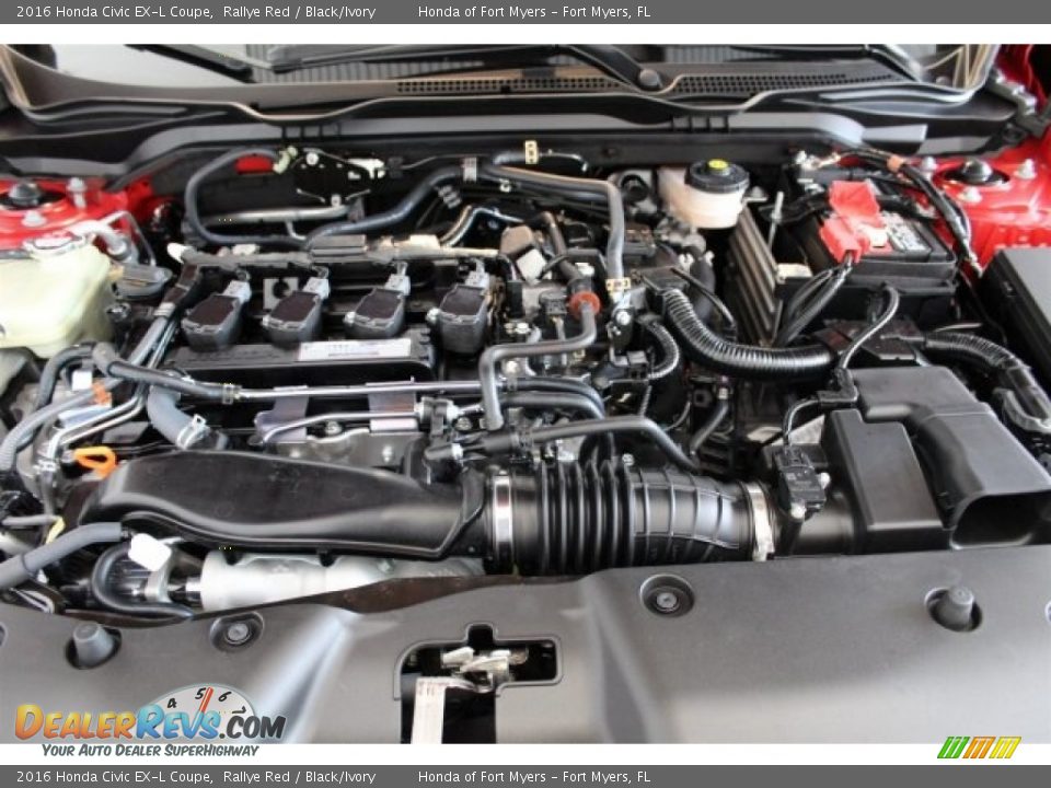 2016 Honda Civic EX-L Coupe Rallye Red / Black/Ivory Photo #26