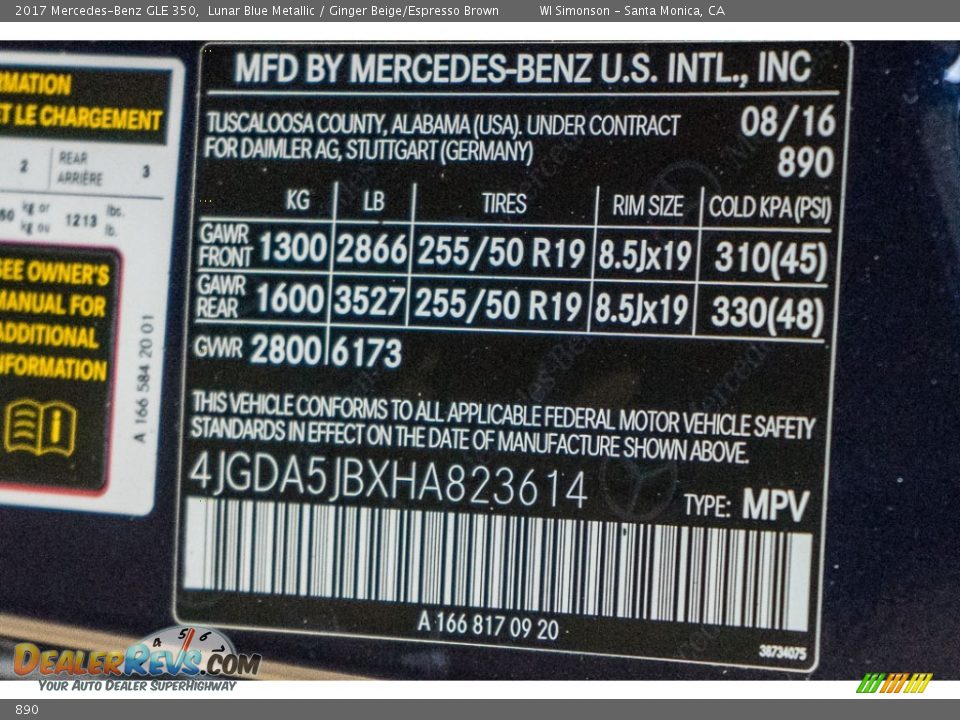 Mercedes-Benz Color Code 890 Lunar Blue Metallic