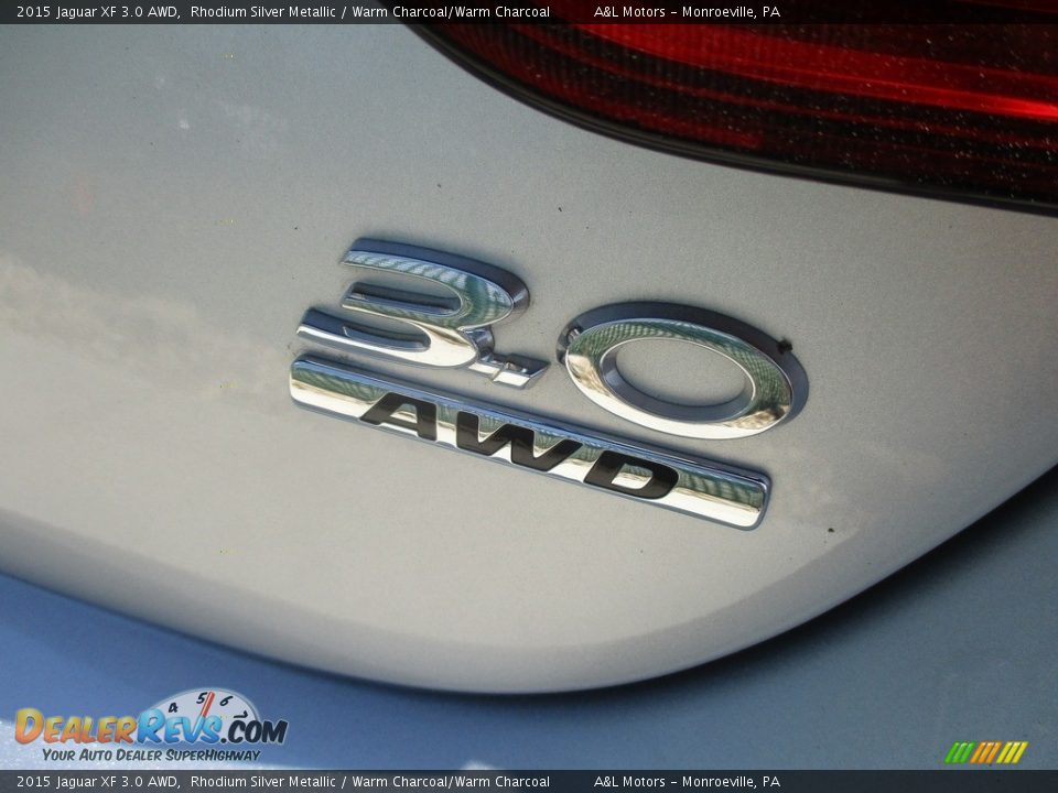 2015 Jaguar XF 3.0 AWD Rhodium Silver Metallic / Warm Charcoal/Warm Charcoal Photo #5