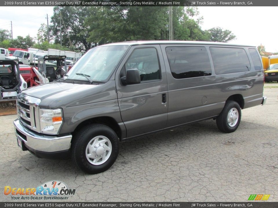 2009 Ford E Series Van E350 Super Duty XLT Extended Passenger Sterling Grey Metallic / Medium Flint Photo #12