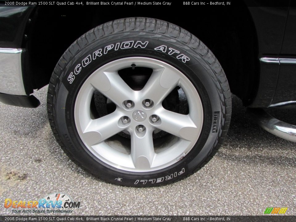 2008 Dodge Ram 1500 SLT Quad Cab 4x4 Brilliant Black Crystal Pearl / Medium Slate Gray Photo #9