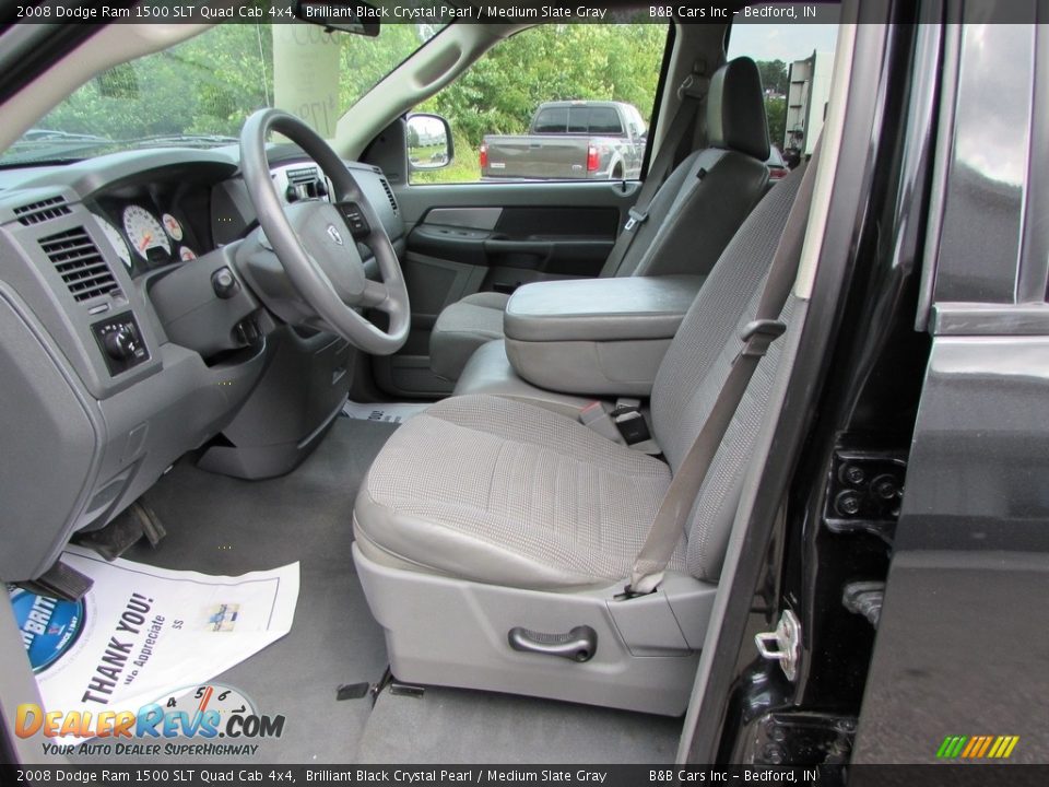 2008 Dodge Ram 1500 SLT Quad Cab 4x4 Brilliant Black Crystal Pearl / Medium Slate Gray Photo #20