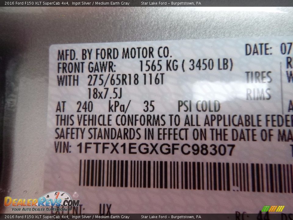 2016 Ford F150 XLT SuperCab 4x4 Ingot Silver / Medium Earth Gray Photo #13
