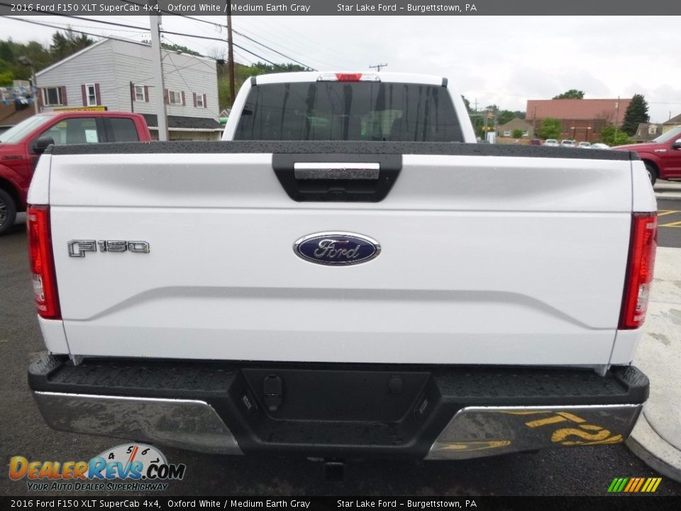 2016 Ford F150 XLT SuperCab 4x4 Oxford White / Medium Earth Gray Photo #7