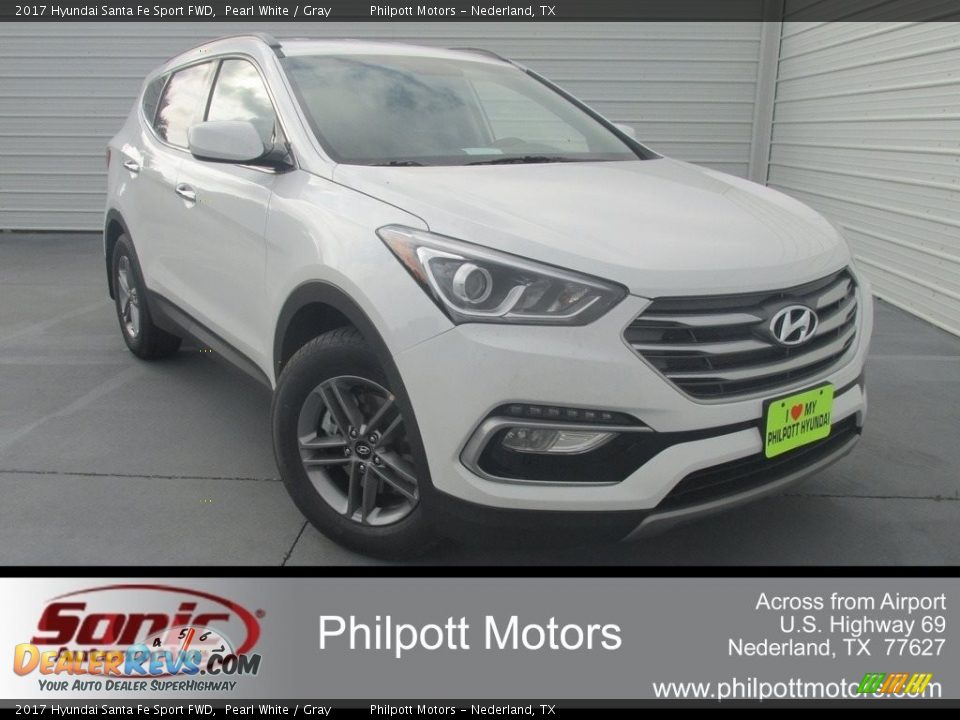 2017 Hyundai Santa Fe Sport FWD Pearl White / Gray Photo #1