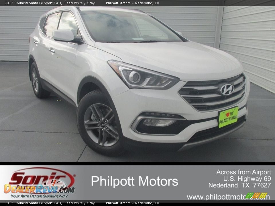 2017 Hyundai Santa Fe Sport FWD Pearl White / Gray Photo #2
