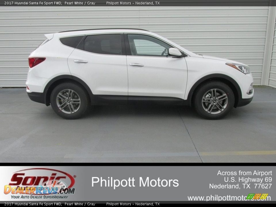 2017 Hyundai Santa Fe Sport FWD Pearl White / Gray Photo #3