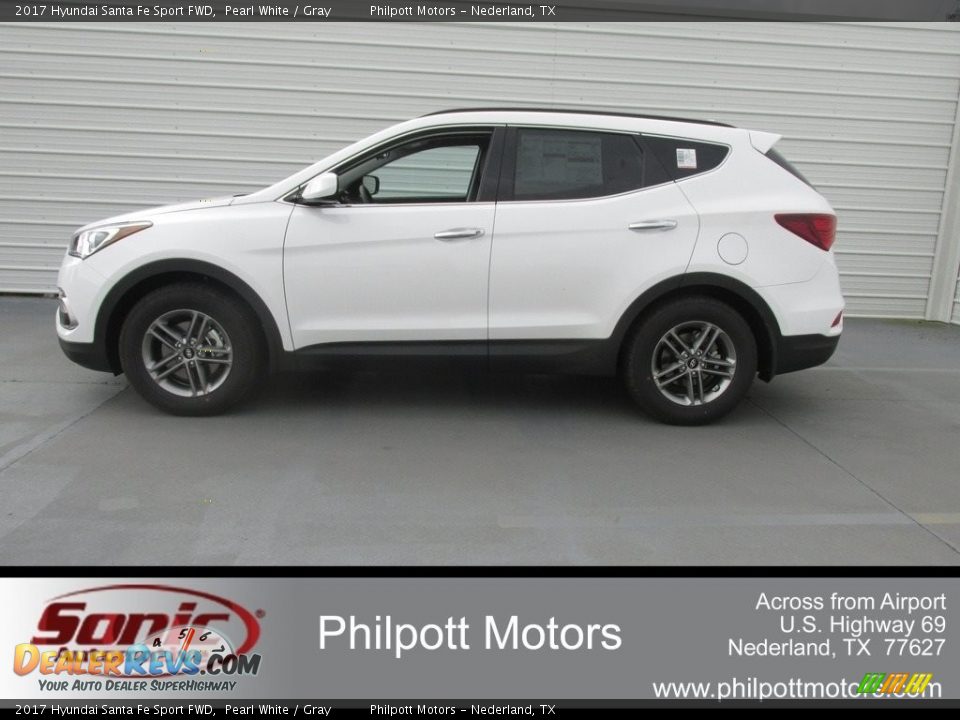 2017 Hyundai Santa Fe Sport FWD Pearl White / Gray Photo #6