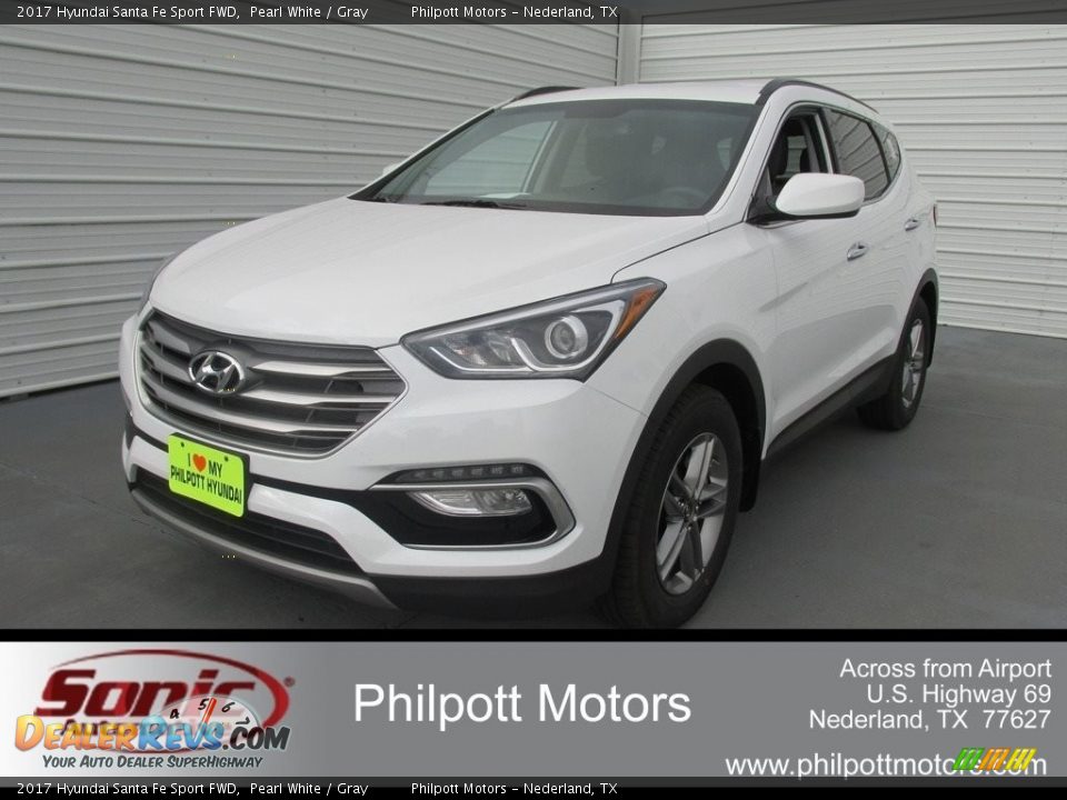 2017 Hyundai Santa Fe Sport FWD Pearl White / Gray Photo #7