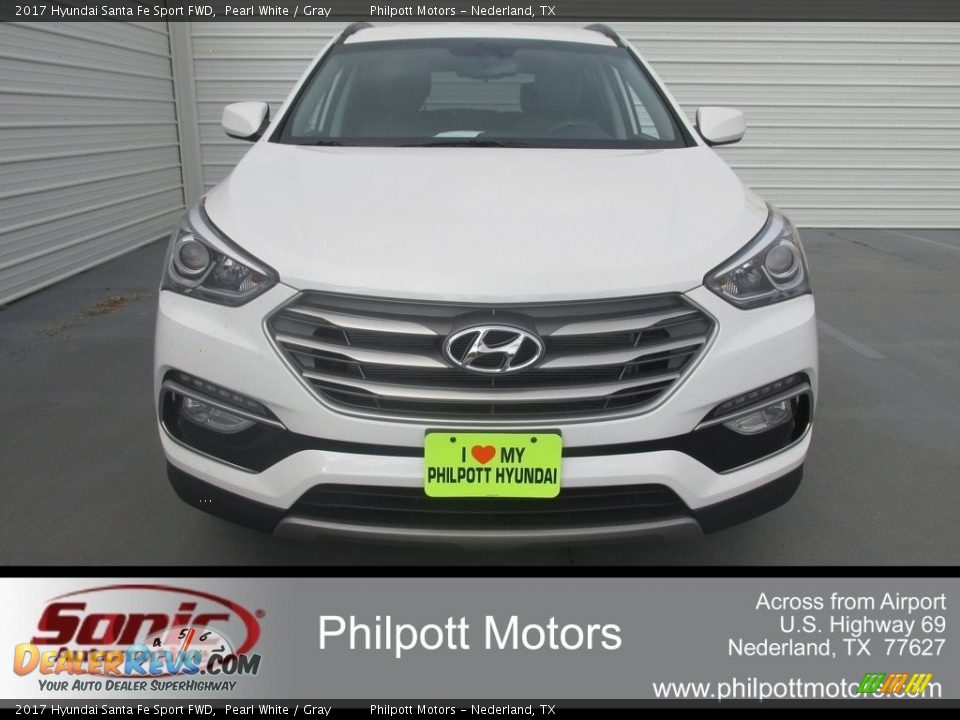2017 Hyundai Santa Fe Sport FWD Pearl White / Gray Photo #8