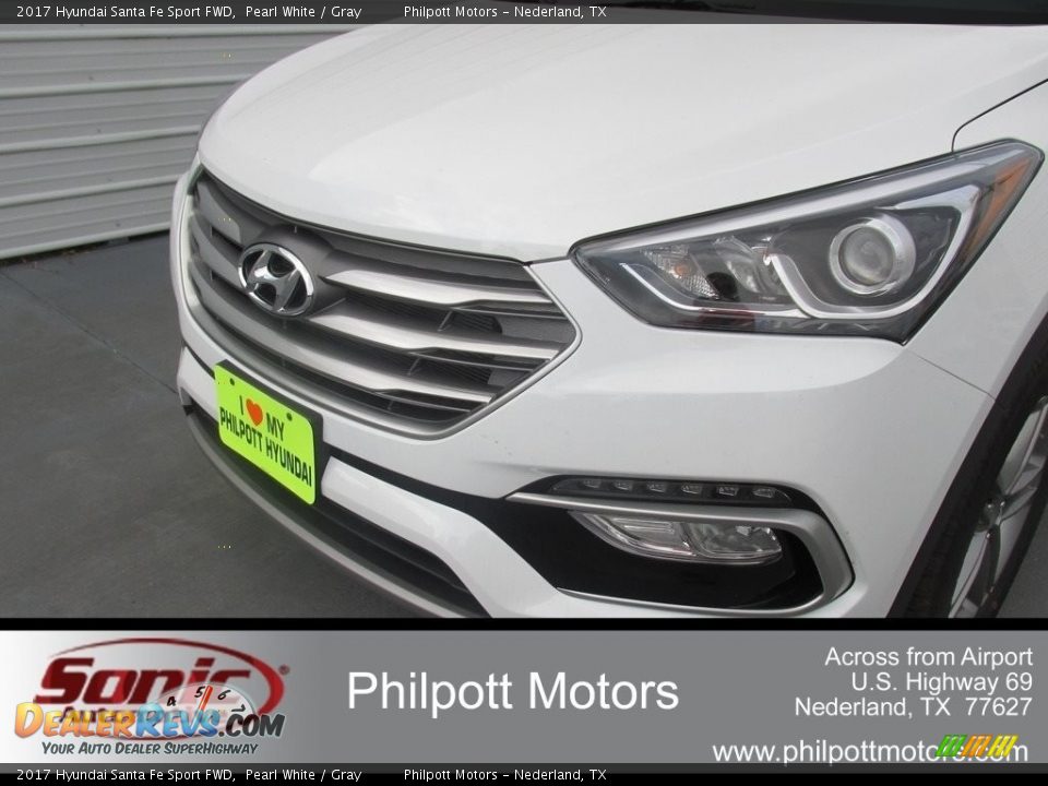 2017 Hyundai Santa Fe Sport FWD Pearl White / Gray Photo #10