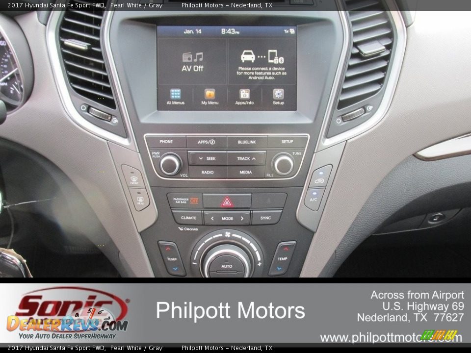 2017 Hyundai Santa Fe Sport FWD Pearl White / Gray Photo #23