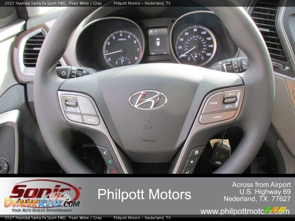 2017 Hyundai Santa Fe Sport FWD Pearl White / Gray Photo #28