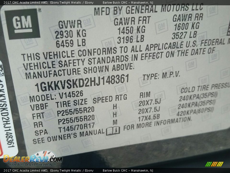 2017 GMC Acadia Limited AWD Ebony Twilight Metallic / Ebony Photo #10