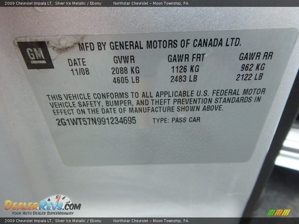 2009 Chevrolet Impala LT Silver Ice Metallic / Ebony Photo #29