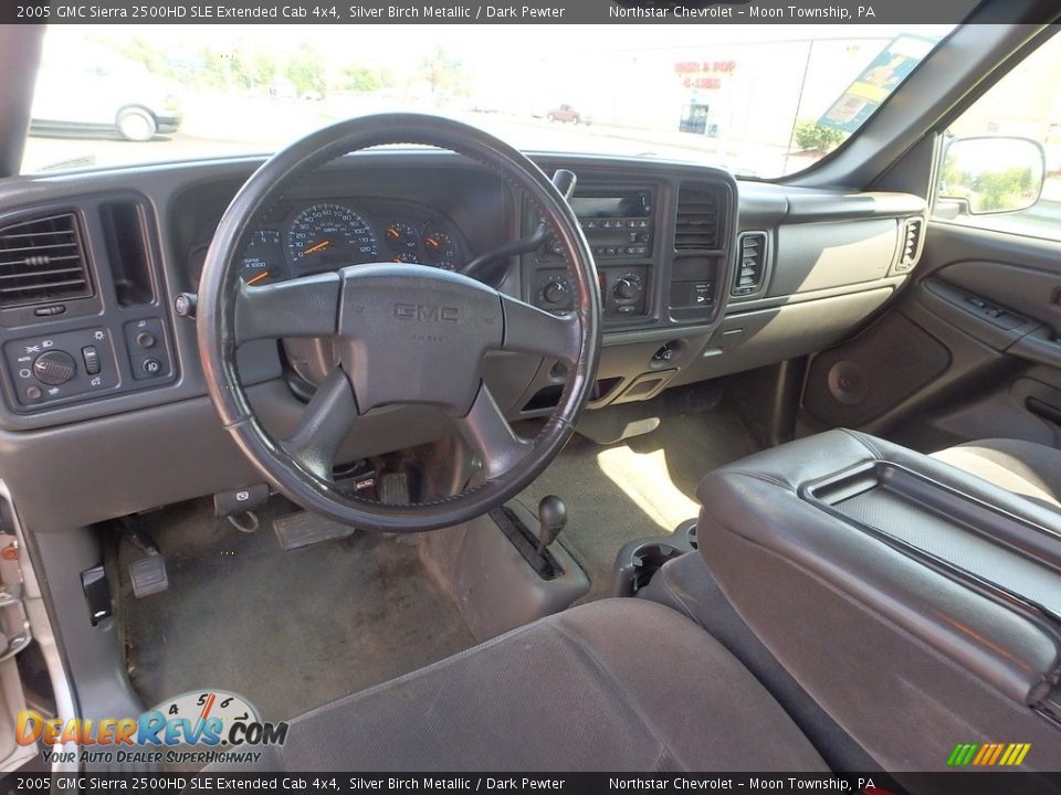 Dark Pewter Interior - 2005 GMC Sierra 2500HD SLE Extended Cab 4x4 Photo #10