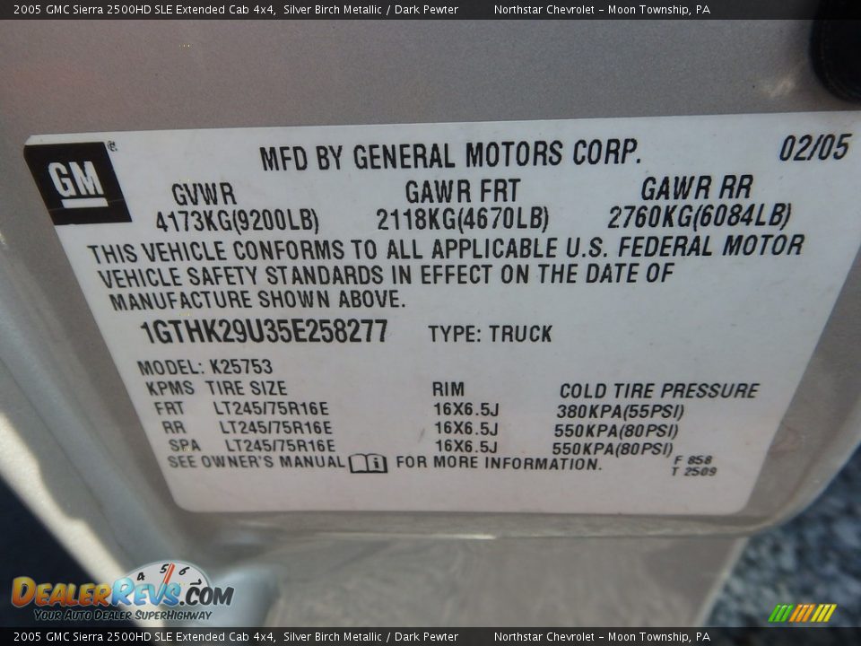 2005 GMC Sierra 2500HD SLE Extended Cab 4x4 Silver Birch Metallic / Dark Pewter Photo #14