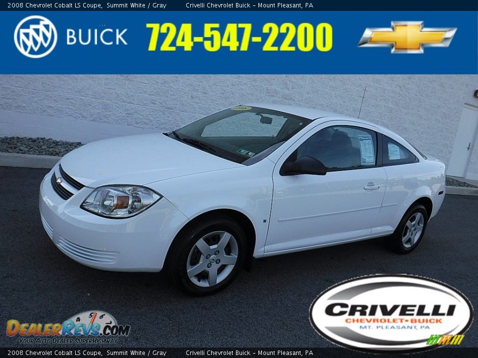 2008 Chevrolet Cobalt LS Coupe Summit White / Gray Photo #1