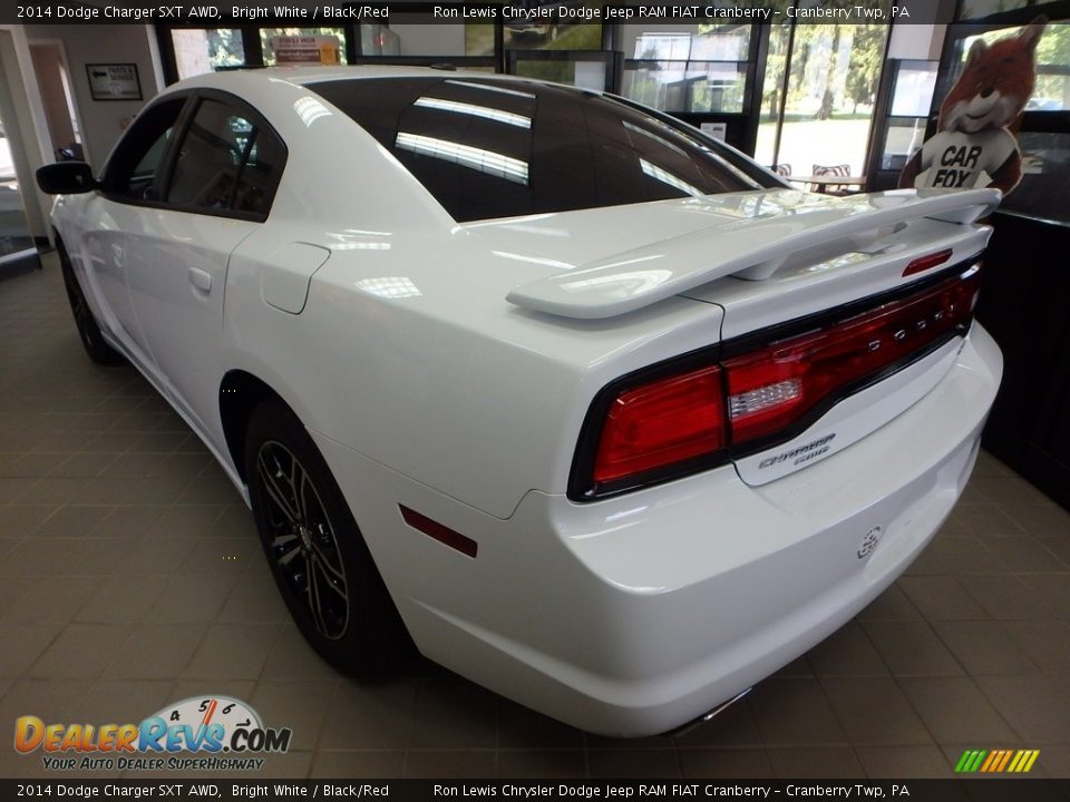 2014 Dodge Charger SXT AWD Bright White / Black/Red Photo #3