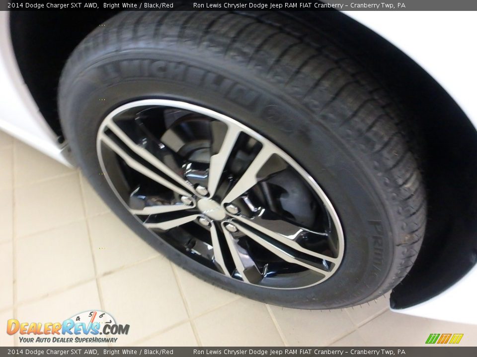2014 Dodge Charger SXT AWD Bright White / Black/Red Photo #7