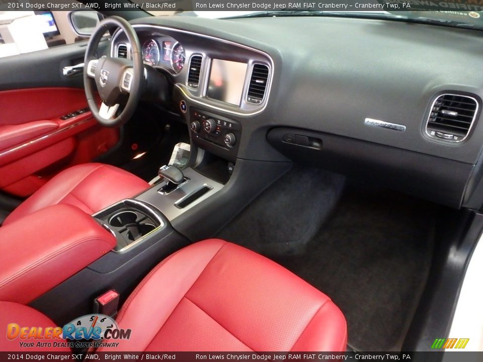 2014 Dodge Charger SXT AWD Bright White / Black/Red Photo #9