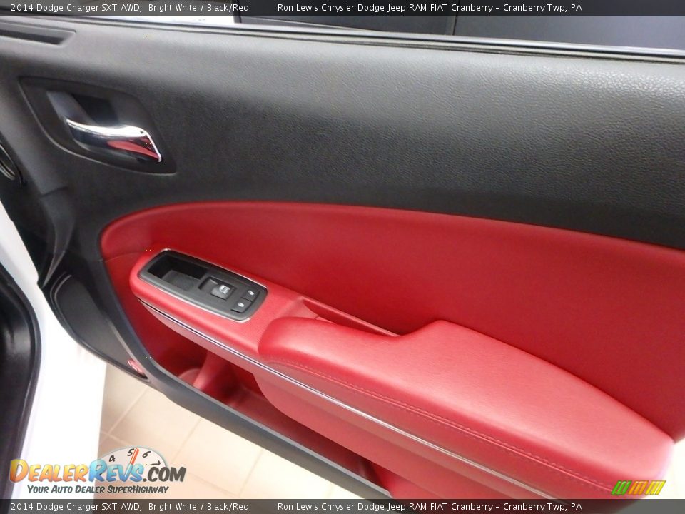 2014 Dodge Charger SXT AWD Bright White / Black/Red Photo #10