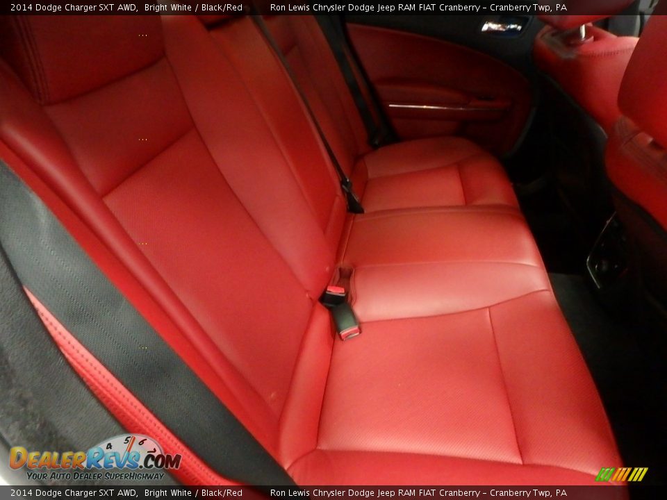 2014 Dodge Charger SXT AWD Bright White / Black/Red Photo #11