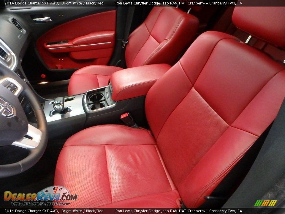 2014 Dodge Charger SXT AWD Bright White / Black/Red Photo #12