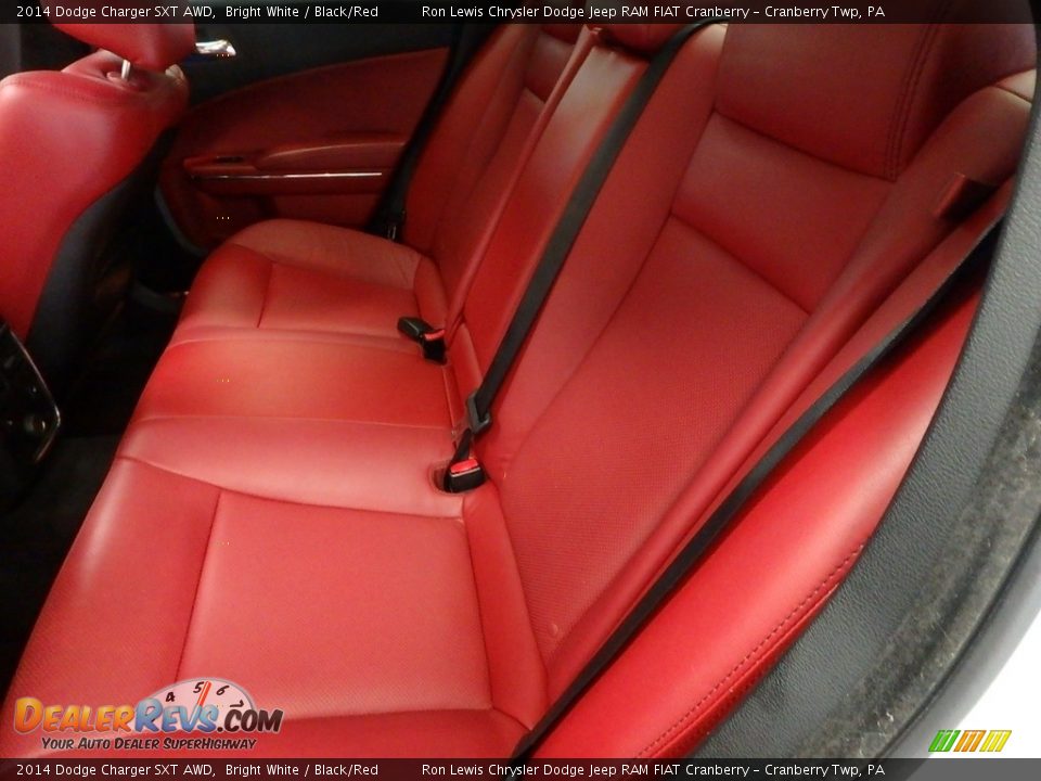 2014 Dodge Charger SXT AWD Bright White / Black/Red Photo #13