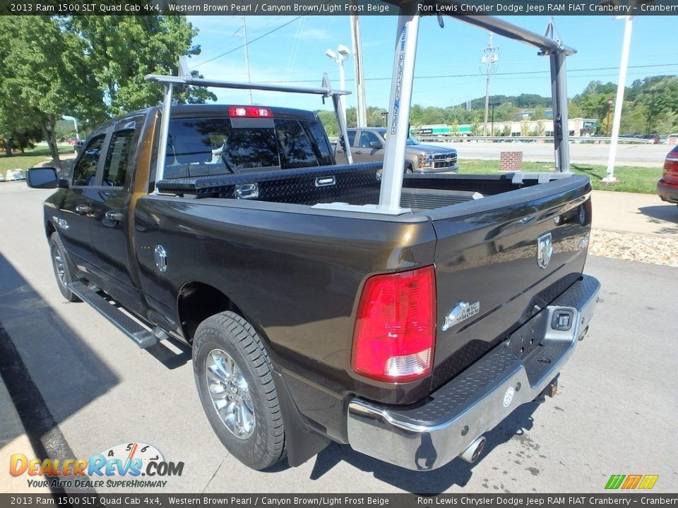 2013 Ram 1500 SLT Quad Cab 4x4 Western Brown Pearl / Canyon Brown/Light Frost Beige Photo #4