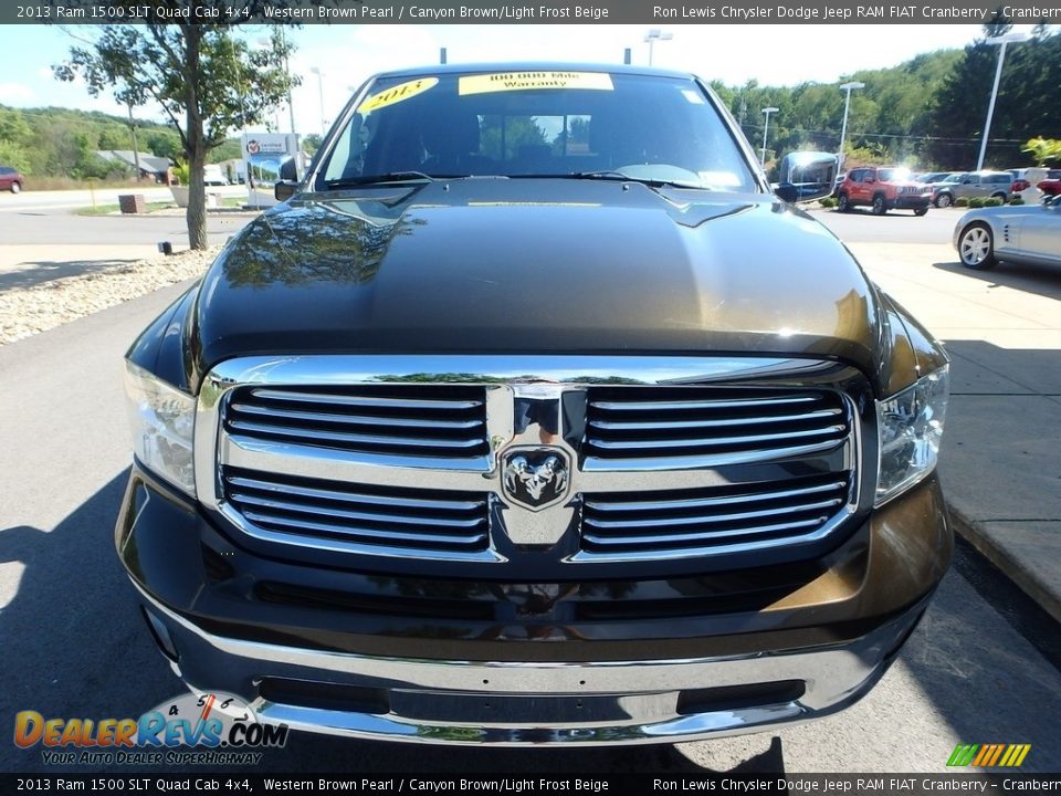 2013 Ram 1500 SLT Quad Cab 4x4 Western Brown Pearl / Canyon Brown/Light Frost Beige Photo #7