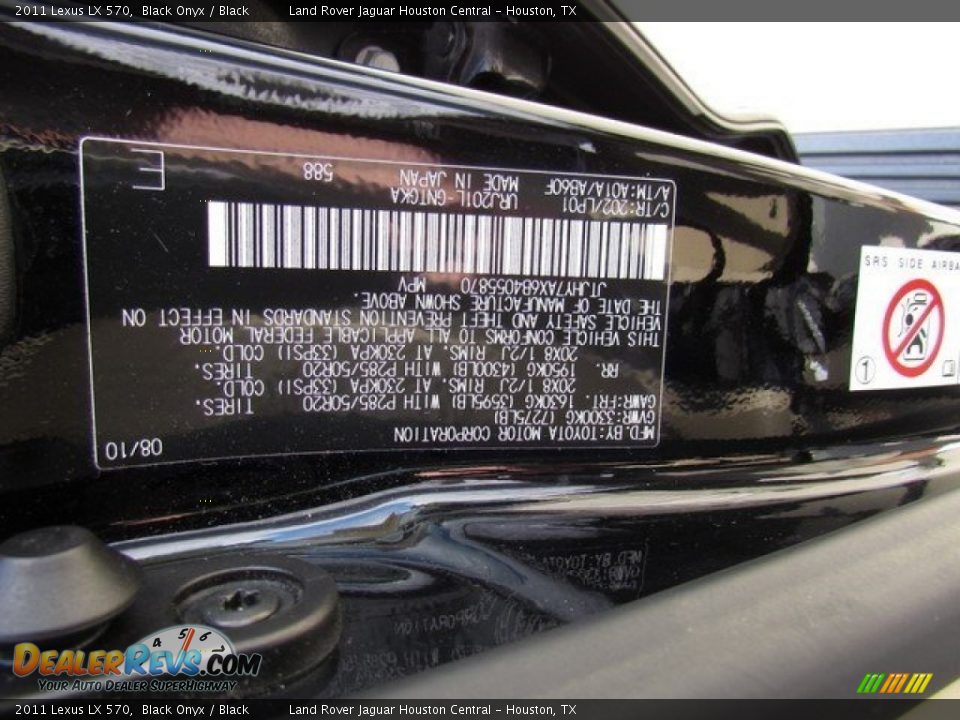 2011 Lexus LX 570 Black Onyx / Black Photo #35