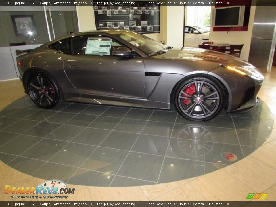 2017 Jaguar F-TYPE Coupe Ammonite Grey / SVR Quilted Jet W/Red Stitching Photo #1