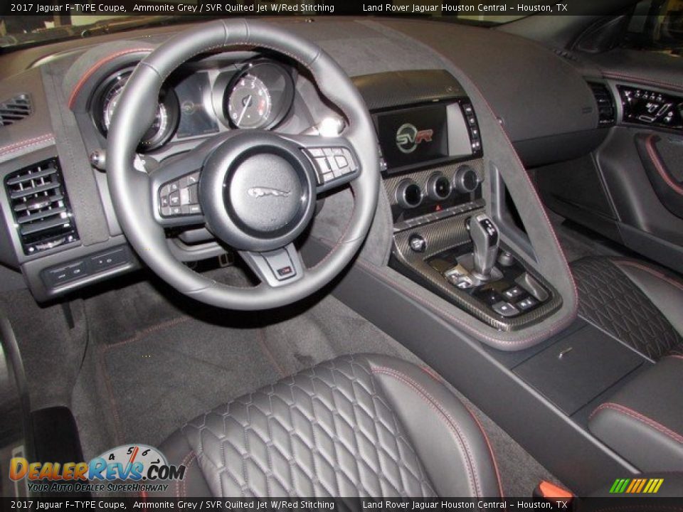 SVR Quilted Jet W/Red Stitching Interior - 2017 Jaguar F-TYPE Coupe Photo #3