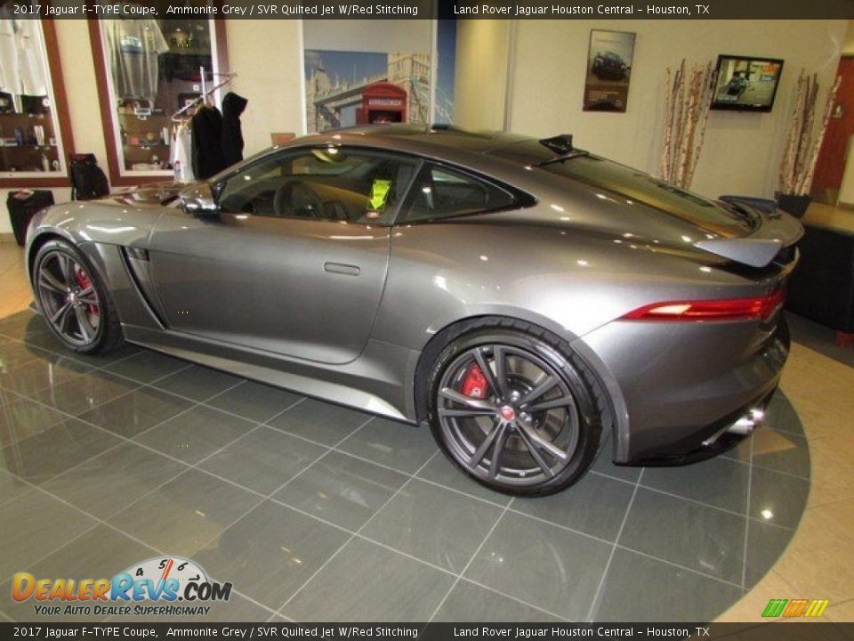 2017 Jaguar F-TYPE Coupe Ammonite Grey / SVR Quilted Jet W/Red Stitching Photo #8