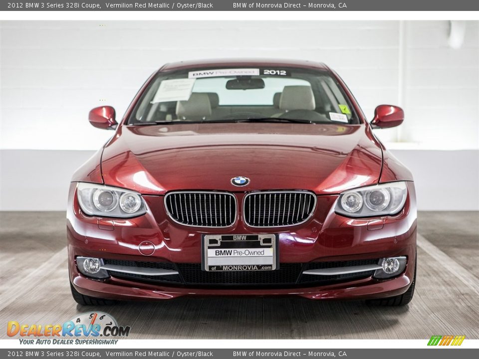 2012 BMW 3 Series 328i Coupe Vermilion Red Metallic / Oyster/Black Photo #2