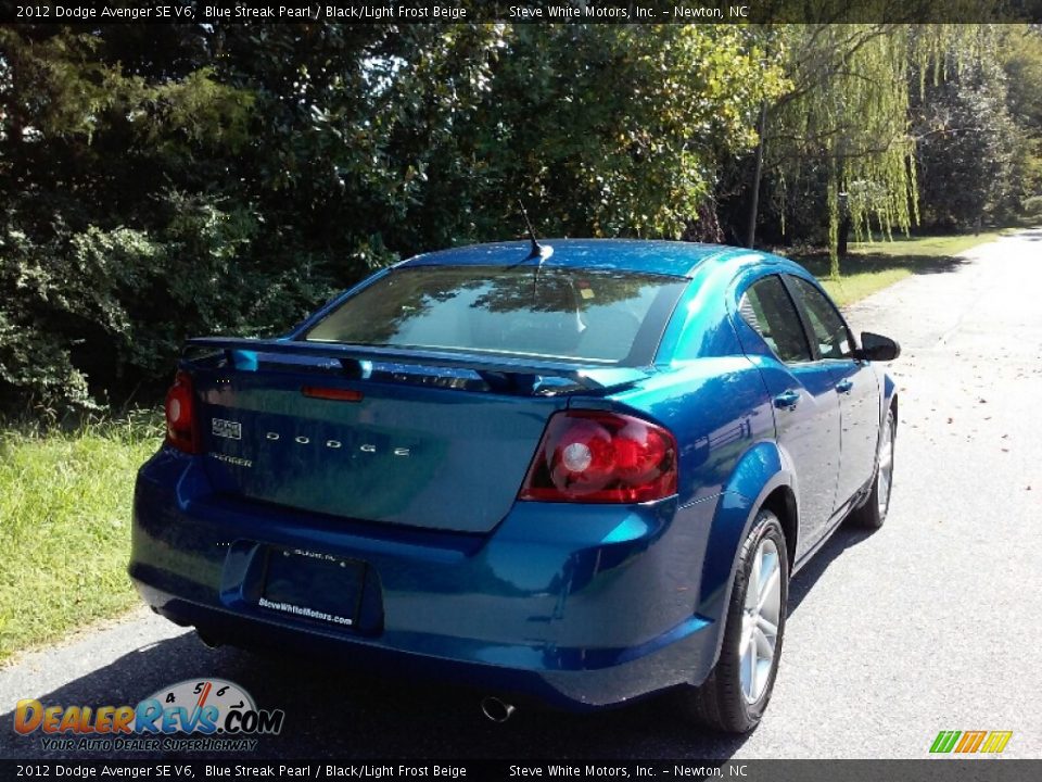 2012 Dodge Avenger SE V6 Blue Streak Pearl / Black/Light Frost Beige Photo #6