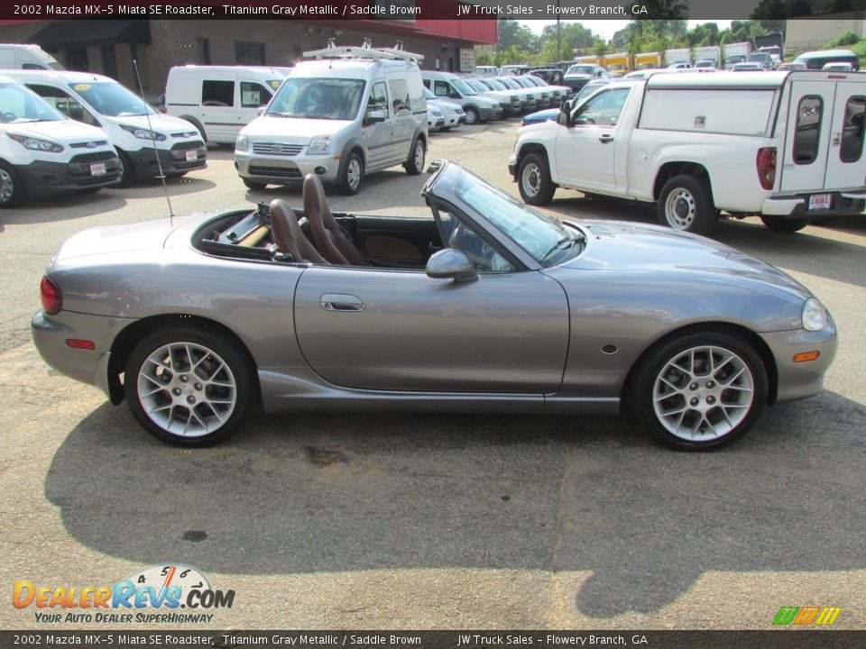 2002 Mazda MX-5 Miata SE Roadster Titanium Gray Metallic / Saddle Brown Photo #5