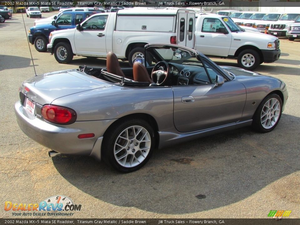 2002 Mazda MX-5 Miata SE Roadster Titanium Gray Metallic / Saddle Brown Photo #6